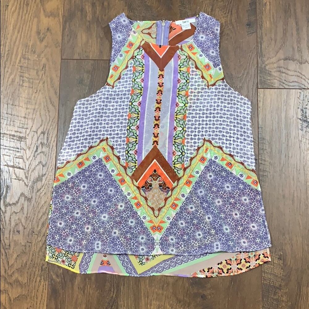 Bar III sheer floral split side tank